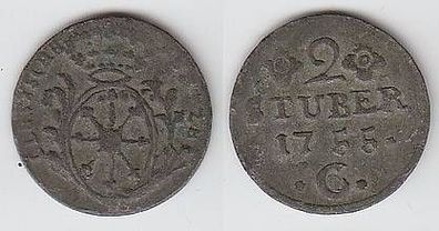 2 Stuber Billon Münze Cleve Kleve 1755 C