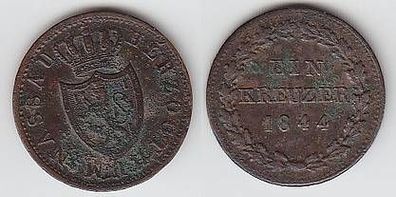 1 Kreuzer Kupfer Münze Nassau 1844