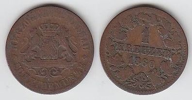 1 Kreuzer Kupfer Münze Nassau 1860