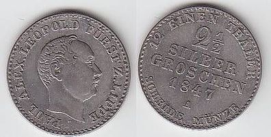 2 1/2 Silbergroschen Münze Lippe 1847 A