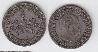 1/2 Silber Groschen Münze Preussen 1870 A
