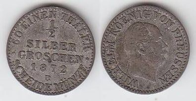 1/2 Silber Groschen Münze Preussen 1872 B