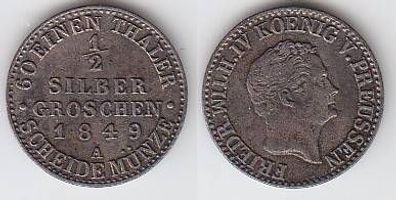 1/2 Silber Groschen Münze Preussen 1849 A