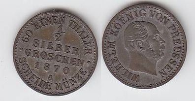 1/2 Silber Groschen Münze Preussen 1870 A ss