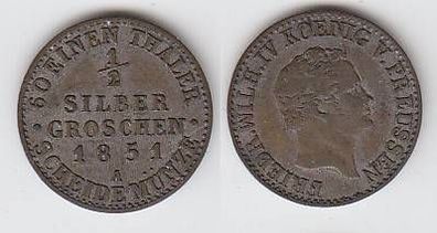 1/2 Silber Groschen Münze Preussen 1851 A