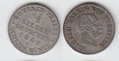 1/2 Silber Groschen Münze Preussen 1862 A