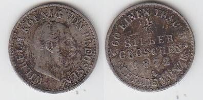 1/2 Silber Groschen Münze Preussen 1872 A s/ ss