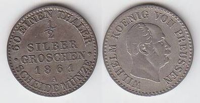 1/2 Silber Groschen Münze Preussen 1861 A ss+