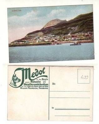 59491 Medol Reklame Ak Gibraltar Hafeneinfahrt um 1910
