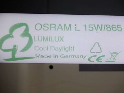 1x Starter + 1x OSRAM L 15W/865 Lumilux Cool Daylight Made in Germany CE