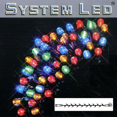 System LED Lichterkette Extra 5m 50er bunt Kabel schwarz 465-01
