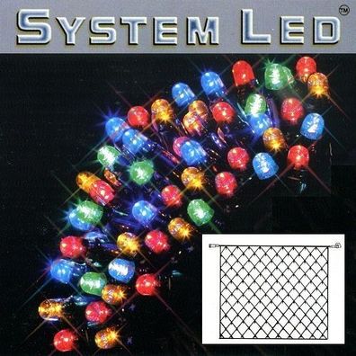 System LED Lichternetz 3x3m 192er bunt Kabel schwarz 465-11-33