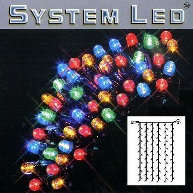 System LED Lichtervorhang extra 102er 1x2m bunt / schwarz 465-51