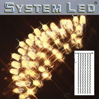 System LED Lichtervorhang 204er 1x4m warmweiß - schwarz 465-56-14