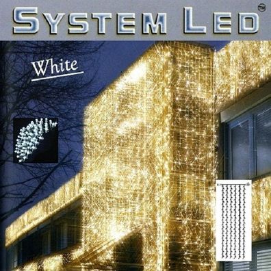 System LED Lichtervorhang 204er 1x4m cool light Kabel weiss außen 466-58-14