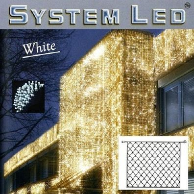 System LED Lichternetz 192er 3x3m cool light Kabel weiss 466-18-33