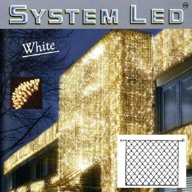 System LED Lichternetz 192er 3x3m warmweiß - weiß 466-16-33