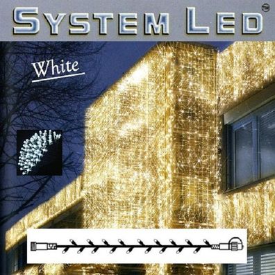 System LED Lichterkette 50er cool light Kabel weiß außen 466-08 xmas