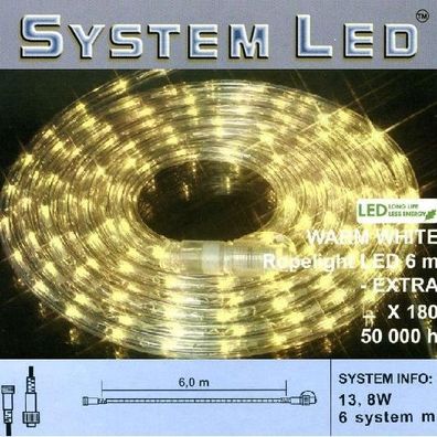 System LED Lichtschlauch Ropelight Extra 6m warmweiß 465-89