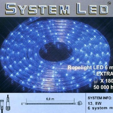 System LED Lichtschlauch Ropelight Extra 6m blau 465-86
