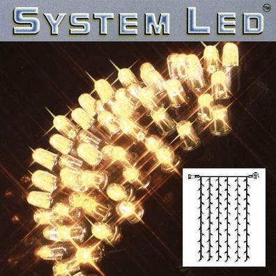 System LED Lichtervorhang 102er 1x2m warmweiß - schwarz 465-56