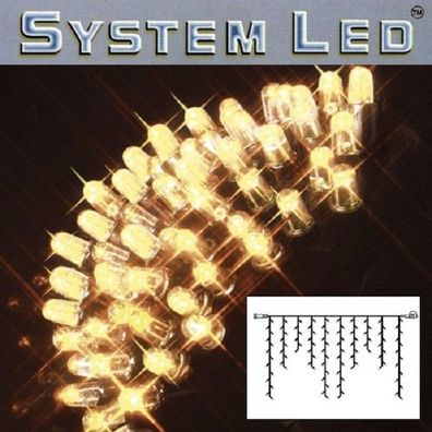 System LED Eisregen-Lichterkette 2x1m 100er warmweiß - schwarz 465-36