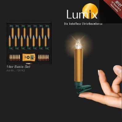 Kabellose Christbaumkerzen Lumix Deluxe Mini Gold Startset IR 75343