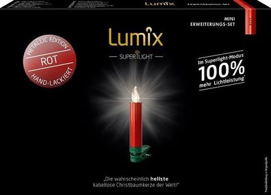 Kabellose Christbaumkerzen Lumix Mini Metallic Rot Erweiterung Superlight 75556