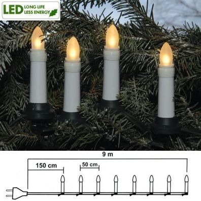 LED Weihnachtsbaumbeleuchtung 16er Lichterkette 7,5m warmweiß außen 411-90