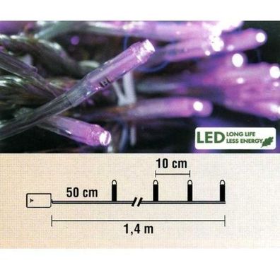 Micro LED Lichterkette 10er Batteriebetrieb pink Best Season 725-25