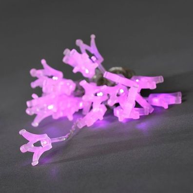 LED Lichterkette pink gefrostete Kronen Konstsmide 4092-453