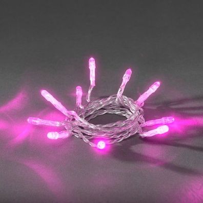 LED Lichterkette 20er pink Batterie innen Konstsmide 1408-343