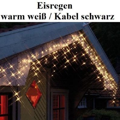 LED Eisregen Lichterkette 144er warmweiß / schwarz Best Season 498-56