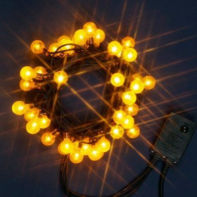 LED Party-Perlen-Lichterkette 40er amber 8 Funktionen 485-98