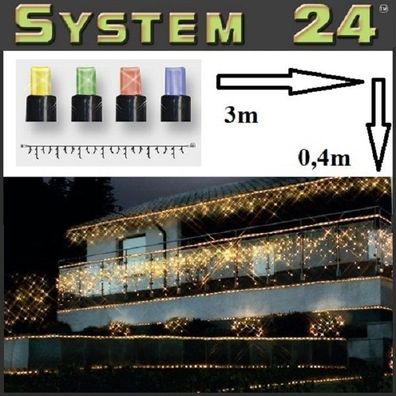 System 24 LED 49er Eisregen-Lichterkette inkl. Trafo bunt 492-10-80 außen