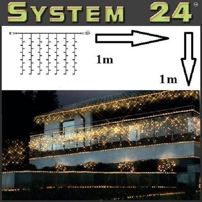 System 24 LED Lichtervorhang 49er extra 1x1m warmweiß 491-90 außen