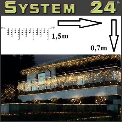 System 24 LED Lichtervorhang 42er extra 1,5x0,7m warmweiß 491-93 außen