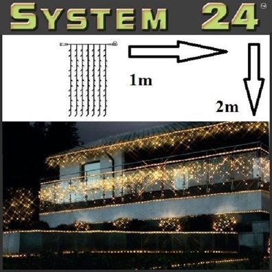 System 24 LED Lichtervorhang 98er extra 1x2m warmweiß 491-12 außen