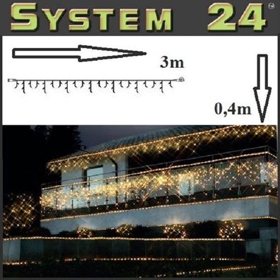 System 24 LED Eisregen-Lichterkette 49er warmweiß 491-10 außen