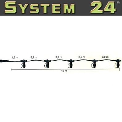 System 24 LED Verteilerkabel 15m extra schwarz 490-10 außen