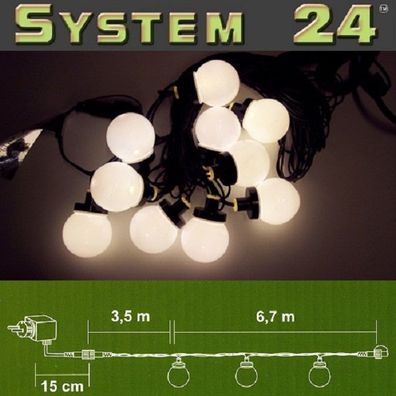 System 24 LED Party-Lichterkette Start inkl. Trafo warmweiß 492-50 außen