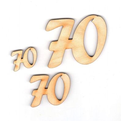 70 Geburtstag Zahl aus Holz verschiedene Größen Geschenk Hochzeit Jubiläum Deko