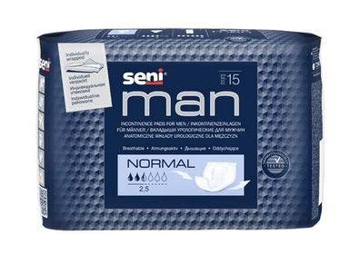 Seni Man normal Inkontinenzvorlage für Männer, org. Karton 10 VE x 15 Stück