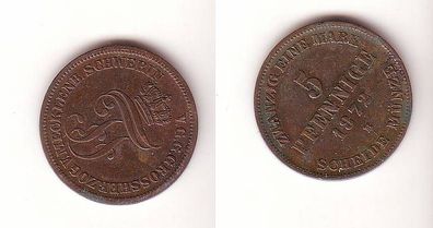 5 Pfennig Kupfer Münze Mecklenburg Schwerin 1872 B ss+