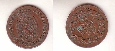 1Kreuzer Kupfer Münze Nassau 1810