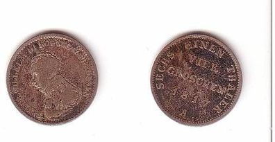 1/6 Taler 4 Groschen Silber Münze Preussen 1817 A