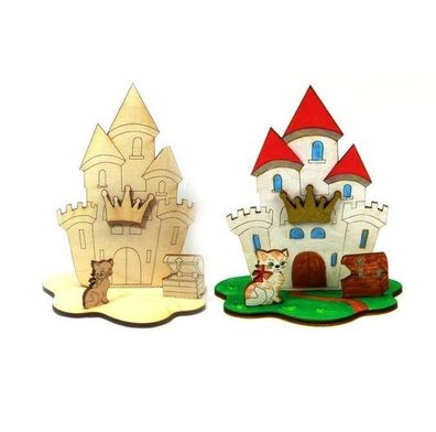Geschenk, Burg Schloss, Kreativ Set für Kinder, zum Kindergeburtstag, Basteln