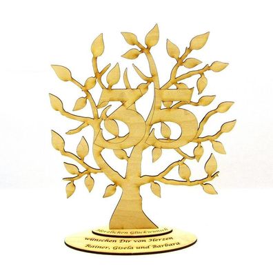 Jubiläums Baum zum 35 Geburtstag personalisiert, 28 cm, Geschenk, Lebensbaum