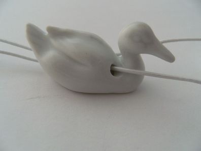 Porzellan Tropfenfänger Ente schwimmend, weiß, für Kaffee- oder Teekannen, Figur Tier