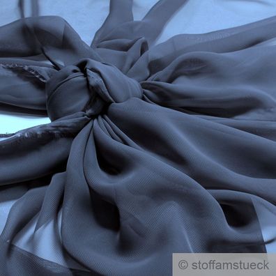 Stoff Polyester Chiffon anthrazit transparent leicht weich fallend dunkelgrau